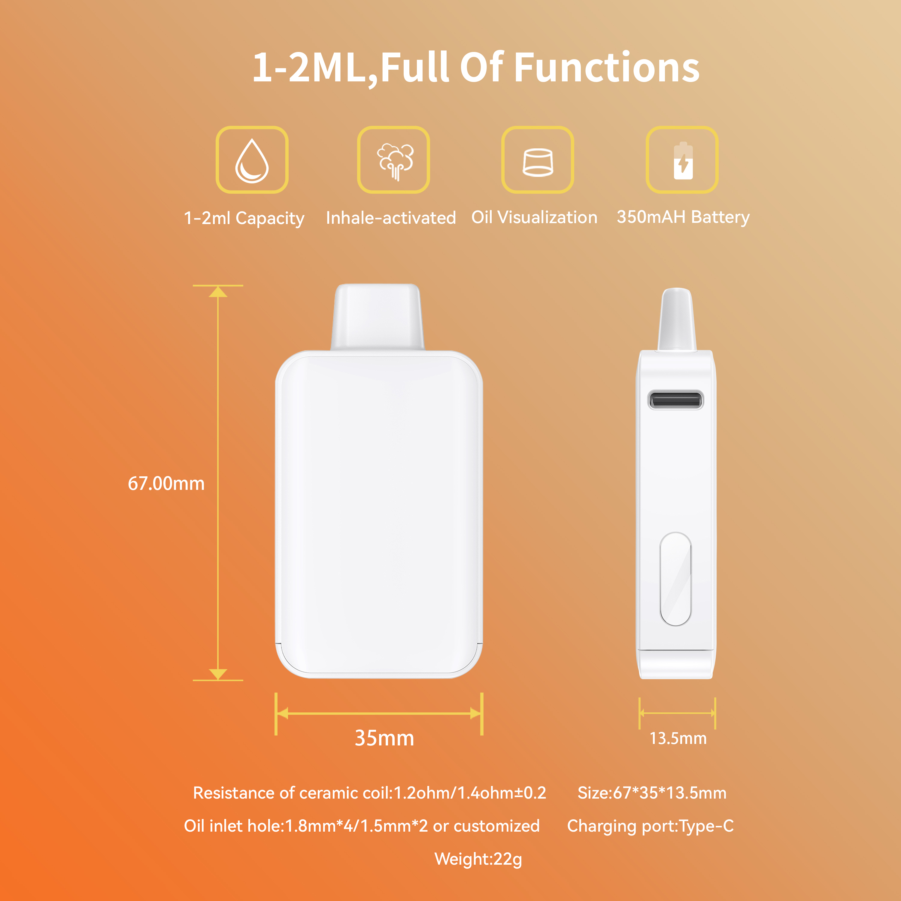 CD35-A01 full ceramic thc disposable
